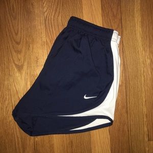 Navy and White Nike Tempo Shorts